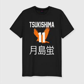 Мужская футболка хлопок Slim с принтом TSUKISHIMA KEI / КЕЙ ЦУКИШИМА , 92% хлопок, 8% лайкра | приталенный силуэт, круглый вырез ворота, длина до линии бедра, короткий рукав | anime | haikyu | karasuno. | manga | tsukishima kei | аниме | волейбол | герой | карасуно | кей цукишима | манга | персонаж