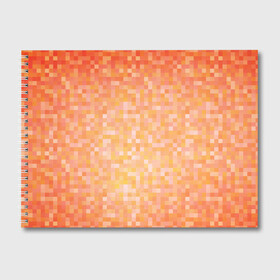 Альбом для рисования с принтом Оранжевая пиксель абстракция , 100% бумага
 | матовая бумага, плотность 200 мг. | Тематика изображения на принте: halloween | pixel art | абстракция | оранжевый | осенний | пиксели | пиксель арт | пиксельный | рыжий | хэллоуин