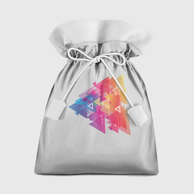 Подарочный 3D мешок с принтом Цветные треугольники , 100% полиэстер | Размер: 29*39 см | искусство | прямоугольник | пурпурный | симметрия | треугольник | цвет