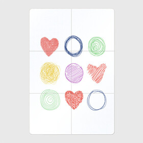 Магнитный плакат 2Х3 с принтом Цветные сердца и круги , Полимерный материал с магнитным слоем | 6 деталей размером 9*9 см | Тематика изображения на принте: карандаш | круги | рисование | сердце | узор