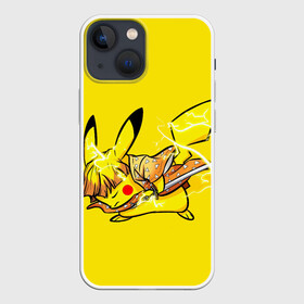 Чехол для iPhone 13 mini с принтом Пикачу Зеницу клинок демонов ,  |  | demon slayer | kimetsu no yaiba | pikachu | zenitsu | агацума | аниме | зенитцу | зеницу агацума | зиницу | клинок рассекающий демонов | огацума | пекачу | пикачу