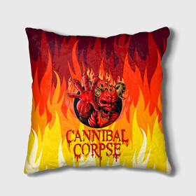 Подушка 3D с принтом Cannibal Corpse | Труп Канниба , наволочка – 100% полиэстер, наполнитель – холлофайбер (легкий наполнитель, не вызывает аллергию). | состоит из подушки и наволочки. Наволочка на молнии, легко снимается для стирки | cannibal | cannibal corpse | corpse | death metal | deathgrind | алекс уэбстер | брутальный дэт метал | дэт метал | дэтграйнд | пол мазуркевич | роб барретт | труп каннибала