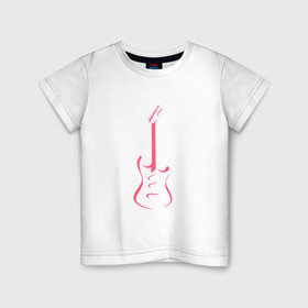 Детская футболка хлопок с принтом Акстар Гитара , 100% хлопок | круглый вырез горловины, полуприлегающий силуэт, длина до линии бедер | Тематика изображения на принте: гитара | класика | минимализм | музыка | поп арт | струны.