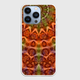 Чехол для iPhone 13 Pro с принтом Оранжево оливковый калейдоскоп ,  |  | калейдоскоп | коричневый | круглый орнамент | модный | мозаика | мозаичный узор | оливковый | оранжевый | орнамент | этнический