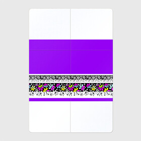 Магнитный плакат 2Х3 с принтом Яркий фиолетовый цветочный  , Полимерный материал с магнитным слоем | 6 деталей размером 9*9 см | детский | женский | кайма | лето | разноцветные ромашки | ромашки | фиолетовый | фиолетовый и желтый | цветочный узор | цветы