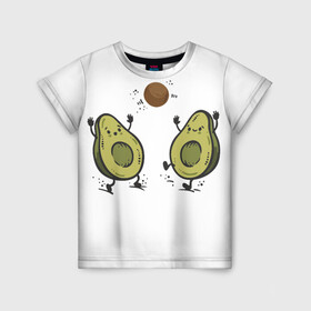 Детская футболка 3D с принтом Любимые авокадо  , 100% гипоаллергенный полиэфир | прямой крой, круглый вырез горловины, длина до линии бедер, чуть спущенное плечо, ткань немного тянется | авокадо | другу | любимой | любимому | парные футболки | подруге | фрукты