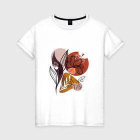 Женская футболка хлопок с принтом Абстракция №3 , 100% хлопок | прямой крой, круглый вырез горловины, длина до линии бедер, слегка спущенное плечо | абстрактный | абстракция | геометрия | графика | искусство | круг | линия | природа | символ | философия | цветок