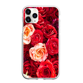 Чехол для iPhone 11 Pro Max матовый с принтом Букет роз , Силикон |  | большие | букет | девушкам | красивые | пышные | розы | цветы | яркие