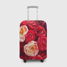 Чехол для чемодана 3D с принтом Букет роз , 86% полиэфир, 14% спандекс | двустороннее нанесение принта, прорези для ручек и колес | большие | букет | девушкам | красивые | пышные | розы | цветы | яркие