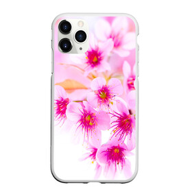 Чехол для iPhone 11 Pro матовый с принтом Весеннее цветение вишни , Силикон |  | бутоны | весна | девушкам | красивые | розовые | сакура | цветение | цветы | яблоня
