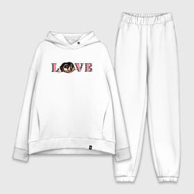 Женский костюм хлопок Oversize с принтом Сурикат Love ,  |  | english | love | африканские животные | домашние питомцы | животные сафари | иллюстрация | на иностранном | надпись | по английски | рисунок | розовый цвет | сурикат | сурикаты | текст