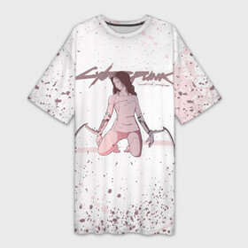 Платье-футболка 3D с принтом КЛИНКИ БОГОМОЛА | CYBERPUNK 2077 (Z) ,  |  | cd project red | cyberpunk 2077 | demon | keanu reeves | samurai | vi | арасака | ви | демон | киану ривз | киберпанк 2077 | найт сити | самураи