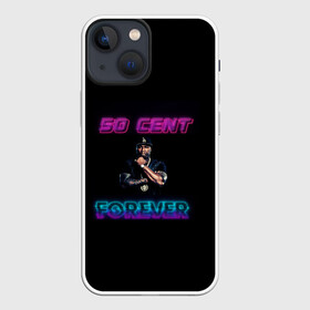 Чехол для iPhone 13 mini с принтом 50 Cent ,  |  | исполнитель | музыкант | розовый | рэпер | сине фиолетово неоновый | черный