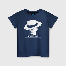 Детская футболка хлопок с принтом STRAW HAT Monkey D. Luffy One Piece , 100% хлопок | круглый вырез горловины, полуприлегающий силуэт, длина до линии бедер | Тематика изображения на принте: anime | manga | monkey d. luffy | one piece | аниме | большой куш | ван пис | вон пис | капитан | король пиратов | луси | луфи | луффи | луффи но уми | луффи таро | манга | манки д. луффи | мугивара | пират | пятый император