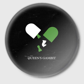 Значок с принтом Qweens gambit ,  металл | круглая форма, металлическая застежка в виде булавки | chess | serial | the queens gambit | аня тейлор джой | сериал | сериалы | ход королевы | шахматы | элизабет хармон