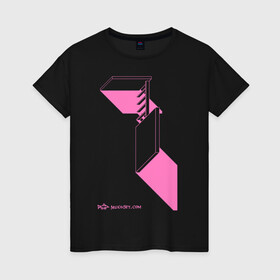 Женская футболка хлопок с принтом architecton_one_pink , 100% хлопок | прямой крой, круглый вырез горловины, длина до линии бедер, слегка спущенное плечо | архитектон | архитектура | геометрия | конструкция | тени