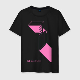 Мужская футболка хлопок с принтом architecton_one_pink , 100% хлопок | прямой крой, круглый вырез горловины, длина до линии бедер, слегка спущенное плечо. | архитектон | архитектура | геометрия | конструкция | тени