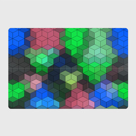 Магнитный плакат 3Х2 с принтом Разноцветный геометрический уз , Полимерный материал с магнитным слоем | 6 деталей размером 9*9 см | абстрактный | зеленый | молодежный | разноцветный узор | ромбы | синий | текстура