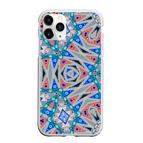 Чехол для iPhone 11 Pro матовый с принтом Серо-синий абстрактный узор  , Силикон |  | абстрактный | асимметричный | креативный | молодежный | серый | синий | современный