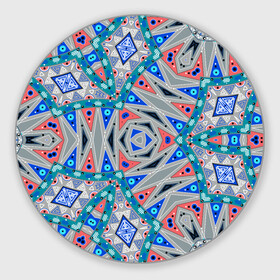 Коврик для мышки круглый с принтом Серо-синий абстрактный узор  , резина и полиэстер | круглая форма, изображение наносится на всю лицевую часть | абстрактный | асимметричный | креативный | молодежный | серый | синий | современный