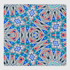 Магнитный плакат 3Х3 с принтом Серо-синий абстрактный узор  , Полимерный материал с магнитным слоем | 9 деталей размером 9*9 см | абстрактный | асимметричный | креативный | молодежный | серый | синий | современный