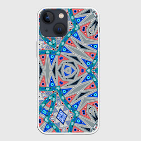 Чехол для iPhone 13 mini с принтом Серо синий абстрактный узор ,  |  | абстрактный | асимметричный | креативный | молодежный | серый | синий | современный