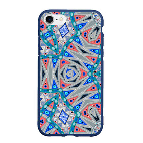 Чехол для iPhone 7/8 матовый с принтом Серо-синий абстрактный узор  , Силикон | Область печати: задняя сторона чехла, без боковых панелей | абстрактный | асимметричный | креативный | молодежный | серый | синий | современный