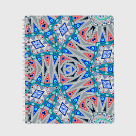 Тетрадь с принтом Серо-синий абстрактный узор  , 100% бумага | 48 листов, плотность листов — 60 г/м2, плотность картонной обложки — 250 г/м2. Листы скреплены сбоку удобной пружинной спиралью. Уголки страниц и обложки скругленные. Цвет линий — светло-серый
 | абстрактный | асимметричный | креативный | молодежный | серый | синий | современный