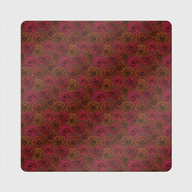 Магнит виниловый Квадрат с принтом Цветочный коричневый ретро , полимерный материал с магнитным слоем | размер 9*9 см, закругленные углы | абстрактный | в горошек | коричневый | модный | ретро | цветочный узор | цветы