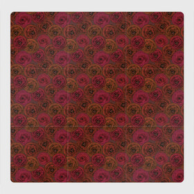 Магнитный плакат 3Х3 с принтом Цветочный коричневый ретро , Полимерный материал с магнитным слоем | 9 деталей размером 9*9 см | абстрактный | в горошек | коричневый | модный | ретро | цветочный узор | цветы