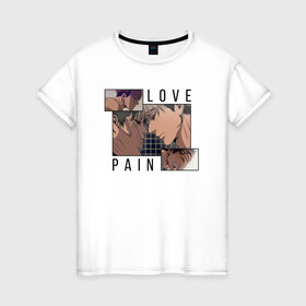 Женская футболка хлопок с принтом Pain Love Killing Stalking , 100% хлопок | прямой крой, круглый вырез горловины, длина до линии бедер, слегка спущенное плечо | anime | killing stalking | manhwa | oh sangwoo | аниме | манга | манхва