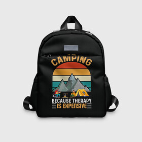 Детский рюкзак 3D с принтом Camping , 100% полиэстер | лямки с регулируемой длиной, сверху петелька, чтобы рюкзак можно было повесить на вешалку. Основное отделение закрывается на молнию, как и внешний карман. Внутри дополнительный карман. По бокам два дополнительных кармашка | Тематика изображения на принте: camp | camping | retro | travel | винтаж | интроверт | кемпинг | отдых | отпуск | приключение | ретро | социопат | туризм | турист | туристические | юмор