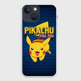 Чехол для iPhone 13 mini с принтом ПИКА ПИКА | PIKA PIKA ,  |  | pika | pikachu | аниме | игры | пика | пикачу | покемон | покемоны