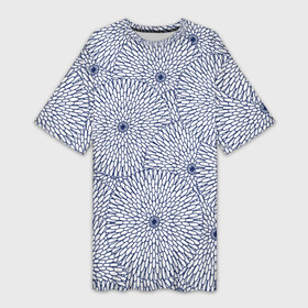 Платье-футболка 3D с принтом БЕЛЫЕ ХРИЗАНТЕМЫ | ПАТТЕРН ,  |  | japan | pattern | орнамент | паттерн | растение | традиционный | хризантема | цветок | цветы | япония | японский орнамент | японский паттерн