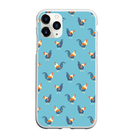 Чехол для iPhone 11 Pro Max матовый с принтом Петушки паттерн , Силикон |  | rooster | паттерн | петух | петушки | птица | рисунок