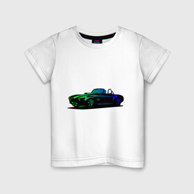 Детская футболка хлопок с принтом SHELBI COBRA I Шелби Кобра , 100% хлопок | круглый вырез горловины, полуприлегающий силуэт, длина до линии бедер | дрифт. | кабриолет | неоновая машина | скорость | спорткар