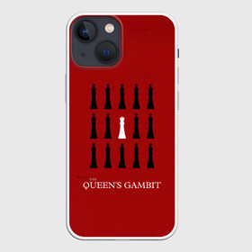 Чехол для iPhone 13 mini с принтом Белая королева ,  |  | chess | serial | the queens gambit | аня тейлор джой | сериал | сериалы | ход королевы | шахматы | элизабет хармон