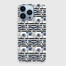 Чехол для iPhone 13 Pro с принтом Акварельный полосатый узор ,  |  | акварель | акварельные цветы | детский | женский | малышам | модный | цветочный узор | цветы | черный и белый
