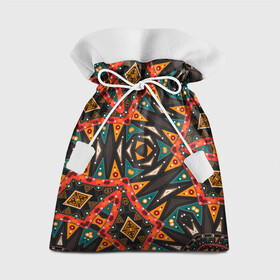 Подарочный 3D мешок с принтом Абстрактный арабский узор  , 100% полиэстер | Размер: 29*39 см | абстрактный | арабский | восточный | геометрические фигуры | заплатки | коричневый | оранжевый | орнамент | пэчворк | современный