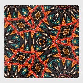 Магнитный плакат 3Х3 с принтом Абстрактный арабский узор  , Полимерный материал с магнитным слоем | 9 деталей размером 9*9 см | абстрактный | арабский | восточный | геометрические фигуры | заплатки | коричневый | оранжевый | орнамент | пэчворк | современный