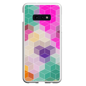 Чехол для Samsung S10E с принтом Абстрактный разноцветный узор  , Силикон | Область печати: задняя сторона чехла, без боковых панелей | абстрактный | бирюзовый | бордовый | геометрические фигуры | модный | розовый | ромбы | современный