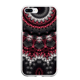 Чехол для iPhone 7Plus/8 Plus матовый с принтом Красно-черный мозаичный узор  , Силикон | Область печати: задняя сторона чехла, без боковых панелей | абстрактный | восточный орнамент | калейдоскоп | красный и черный | креативный | модный | мозаика | орнамент | популярный | современный