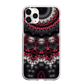 Чехол для iPhone 11 Pro Max матовый с принтом Красно-черный мозаичный узор  , Силикон |  | абстрактный | восточный орнамент | калейдоскоп | красный и черный | креативный | модный | мозаика | орнамент | популярный | современный