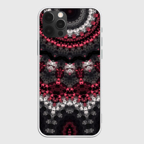 Чехол для iPhone 12 Pro Max с принтом Красно-черный мозаичный узор  , Силикон |  | абстрактный | восточный орнамент | калейдоскоп | красный и черный | креативный | модный | мозаика | орнамент | популярный | современный