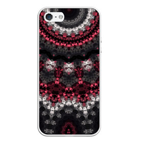 Чехол для iPhone 5/5S матовый с принтом Красно-черный мозаичный узор  , Силикон | Область печати: задняя сторона чехла, без боковых панелей | абстрактный | восточный орнамент | калейдоскоп | красный и черный | креативный | модный | мозаика | орнамент | популярный | современный