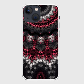 Чехол для iPhone 13 mini с принтом Красно черный мозаичный узор ,  |  | абстрактный | восточный орнамент | калейдоскоп | красный и черный | креативный | модный | мозаика | орнамент | популярный | современный