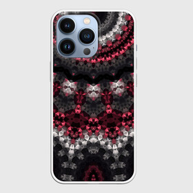 Чехол для iPhone 13 Pro с принтом Красно черный мозаичный узор ,  |  | абстрактный | восточный орнамент | калейдоскоп | красный и черный | креативный | модный | мозаика | орнамент | популярный | современный