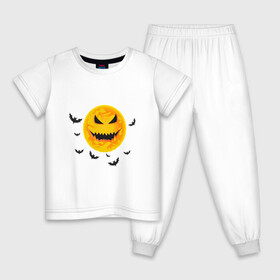 Детская пижама хлопок с принтом Halloween  , 100% хлопок |  брюки и футболка прямого кроя, без карманов, на брюках мягкая резинка на поясе и по низу штанин
 | drawing | halloweencostume | pumpkin | праздник | хэллоуин
