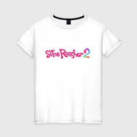 Женская футболка хлопок с принтом Slime Rancher 2  , 100% хлопок | прямой крой, круглый вырез горловины, длина до линии бедер, слегка спущенное плечо | gamer | games | monomi park | slime | иллюстрация | лого