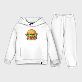 Детский костюм хлопок Oversize с принтом Даблмак ,  |  | бургер | вредная еда | гамбургер | иллюстрация | макдак | чизбургер